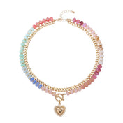 Rainbow Heart Layered Necklace