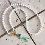 Beaded Fish Charm Necklace