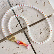 Beaded Fish Charm Necklace