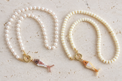Beaded Fish Charm Necklace