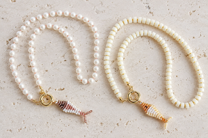 Beaded Fish Charm Necklace