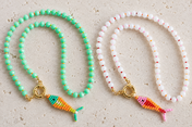 Beaded Fish Charm Necklace