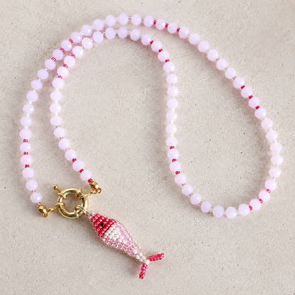 Beaded Fish Charm Necklace