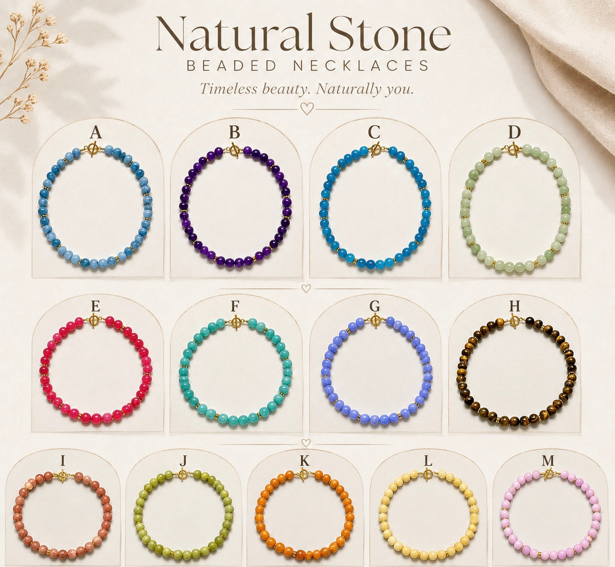 Clasp Natural Stone Necklace