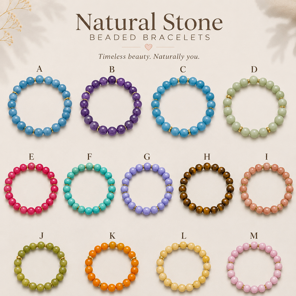 Clasp Natural Stone Bracelet