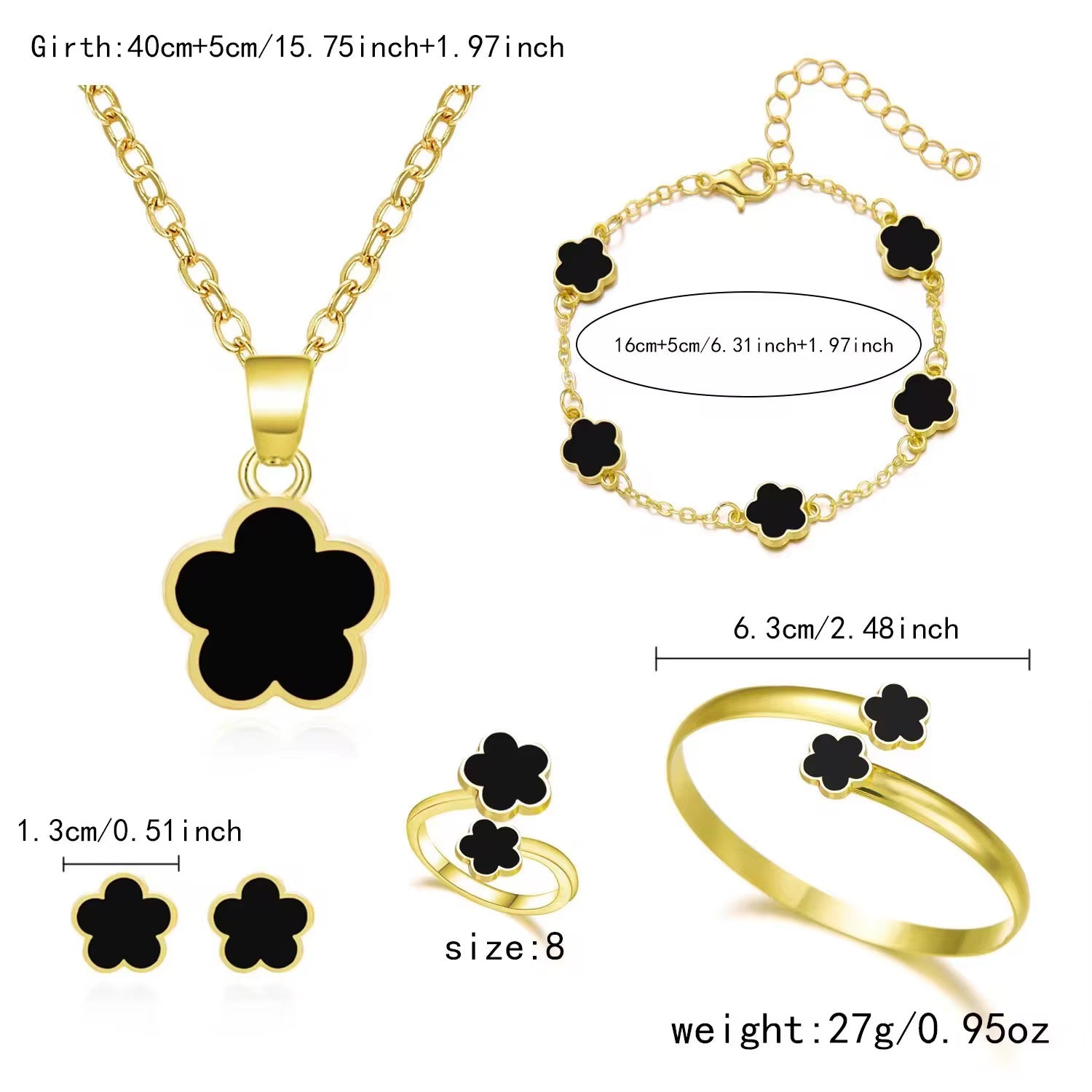 Five Clover Jewelry Set