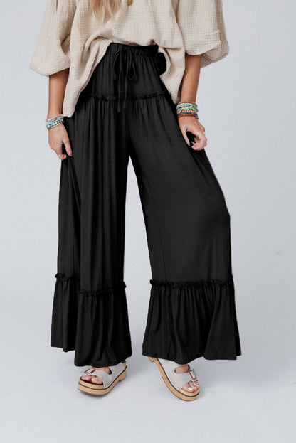 Black Flowy Pants RTS