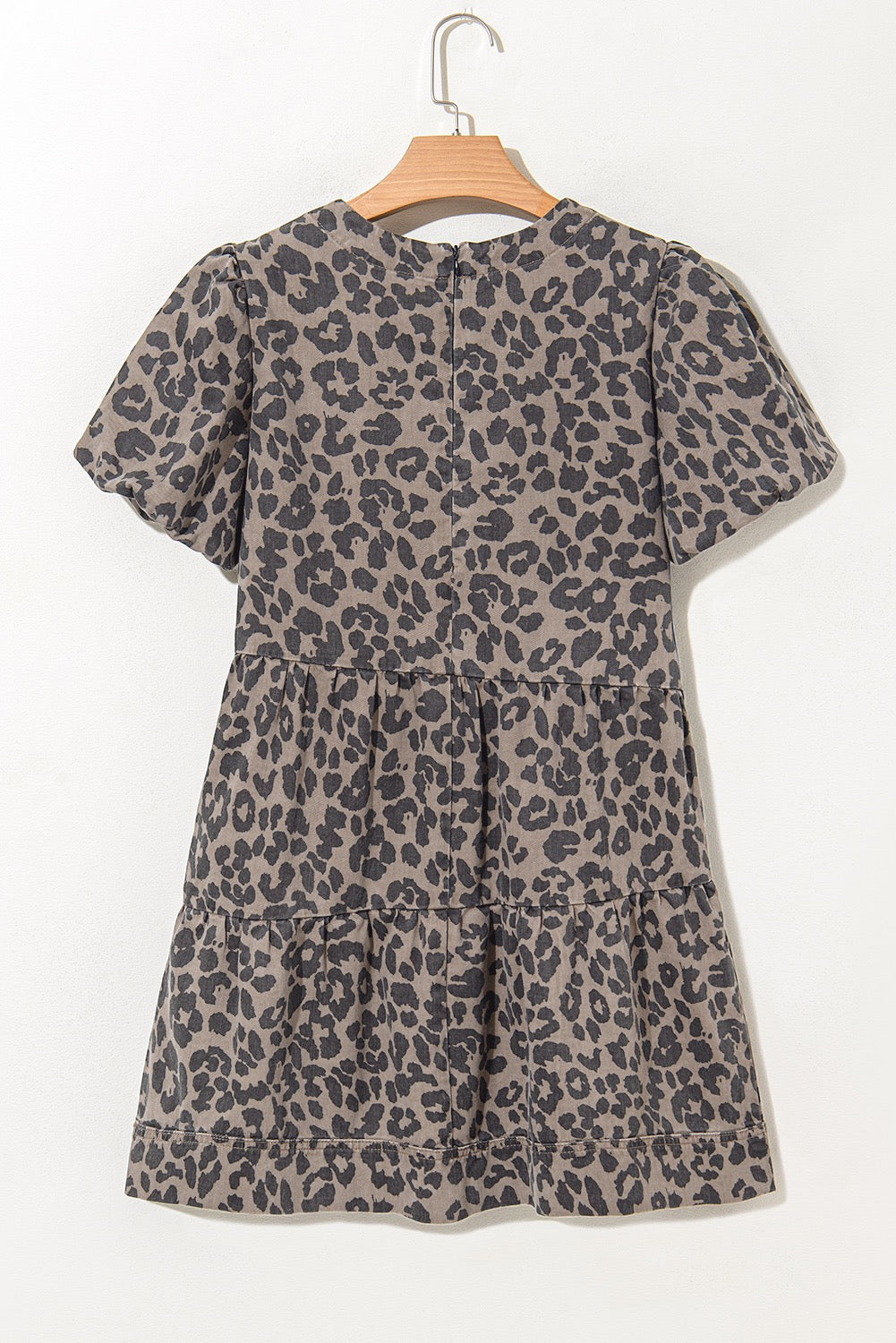 Brown Leopard Denim Dress RTS