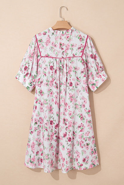 Pink Floral Plus Size Mini Dress RTS