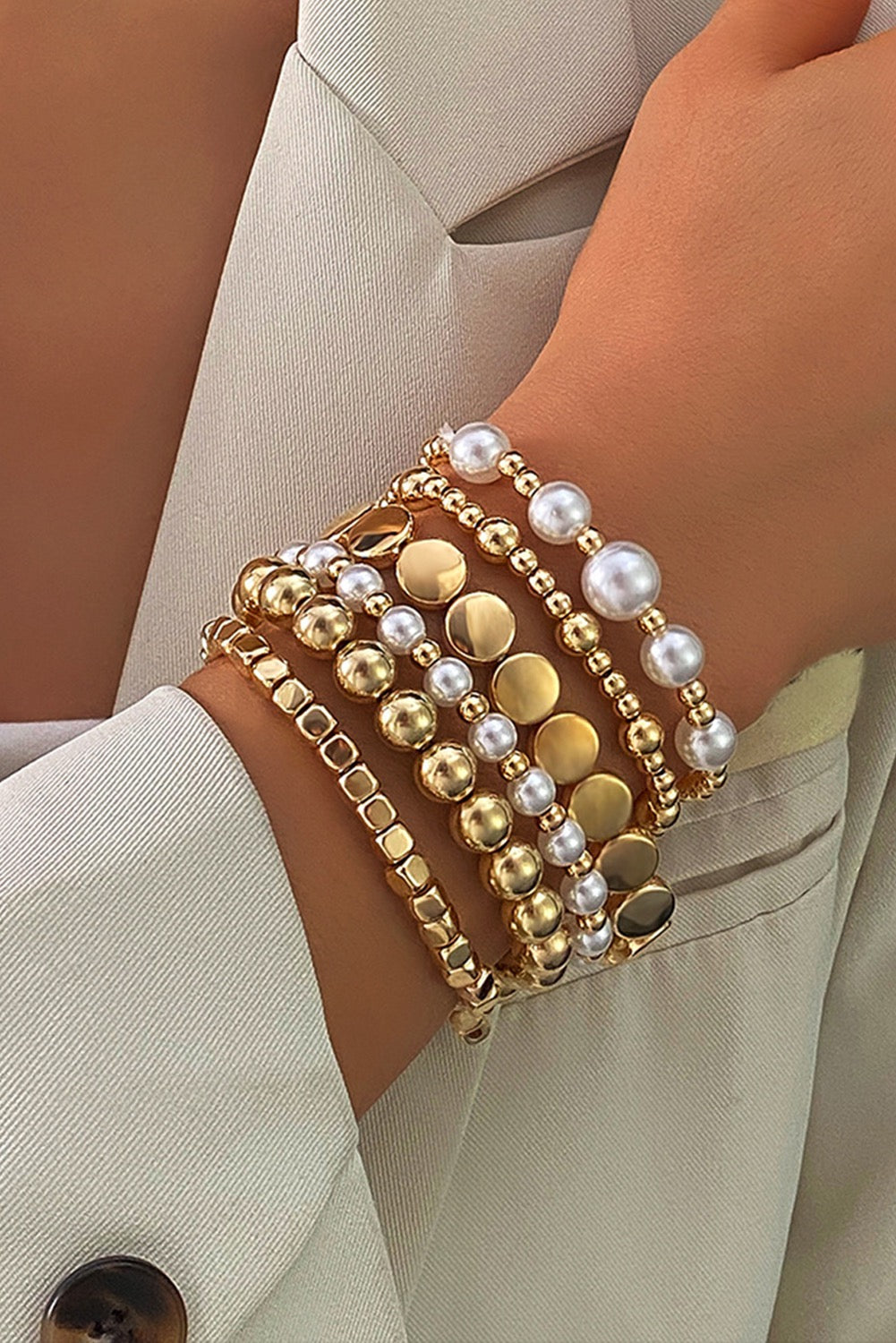 Gold Pearl Layered Bracelets NEW RTS