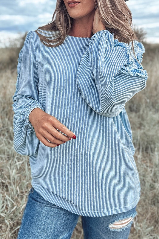 Blue Frilly Blouse RTS