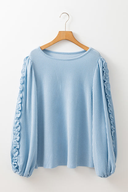 Blue Frilly Blouse RTS