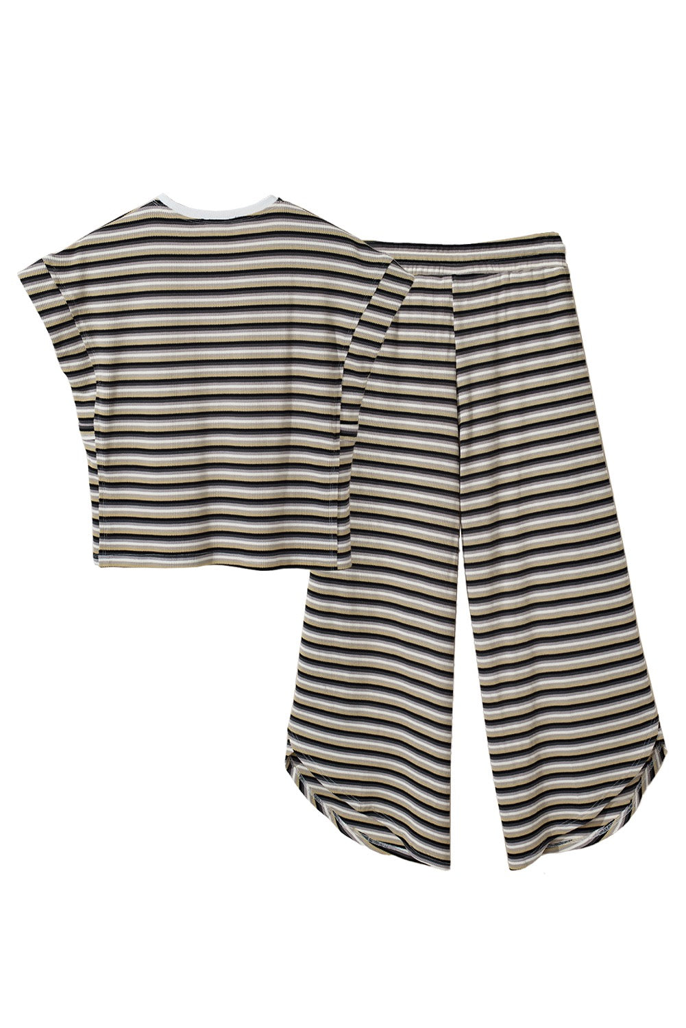 Khaki Striped Pants Set New RTS