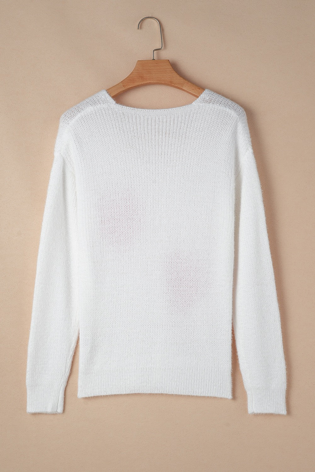 White with Pink Pearl Hearts Sweater RTS