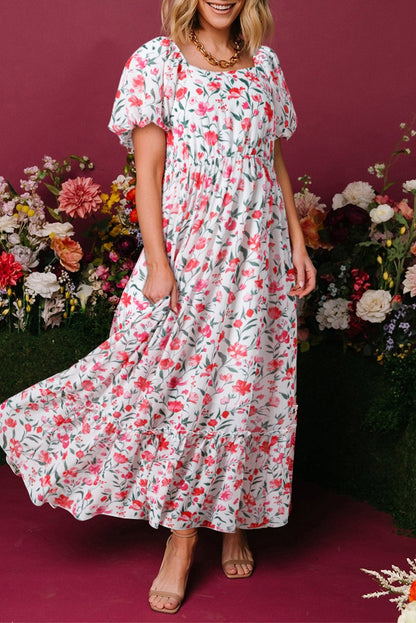 White Floral Maxi Dress RTS