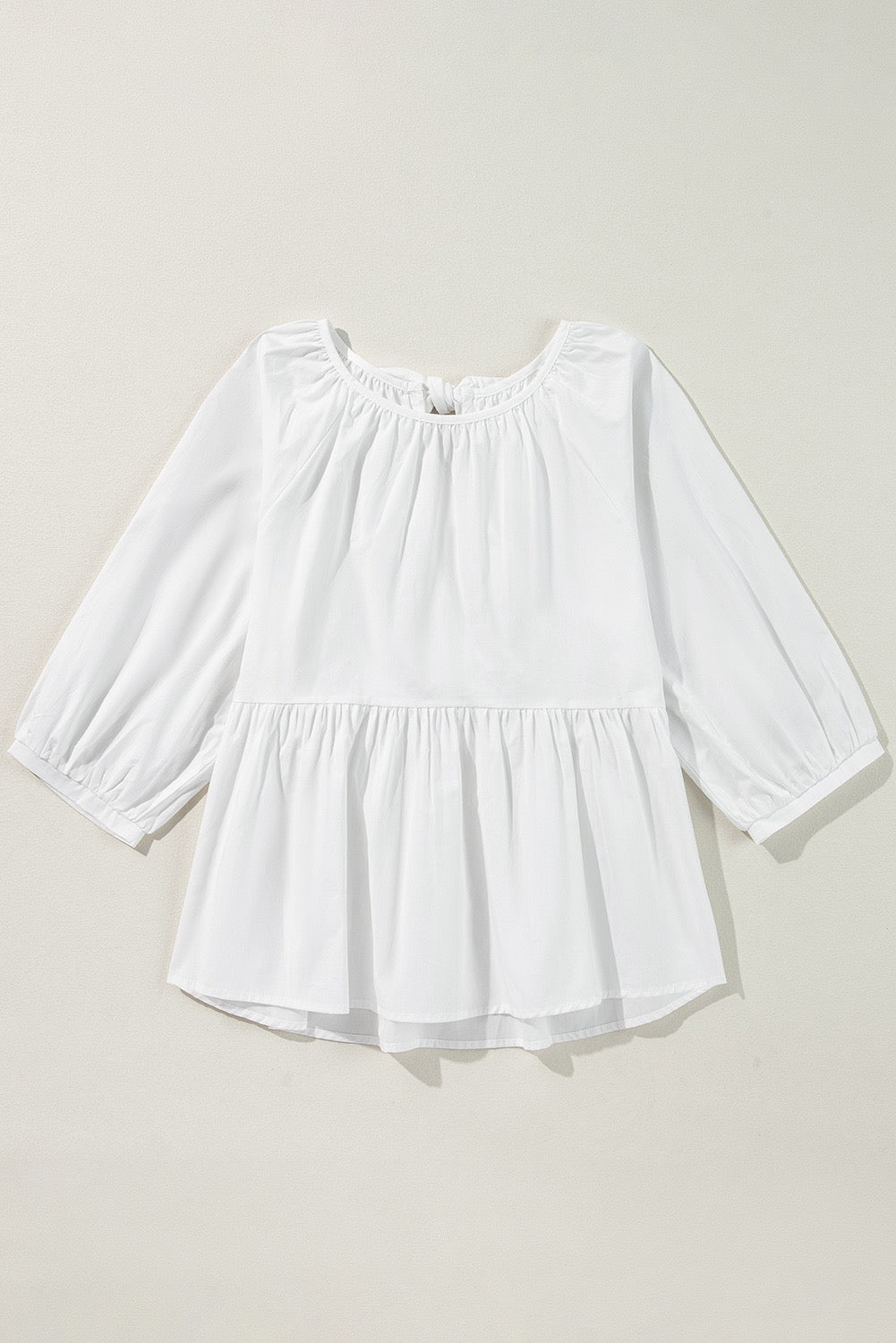White Bowknot Blouse