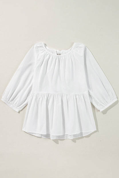 White Bowknot Blouse