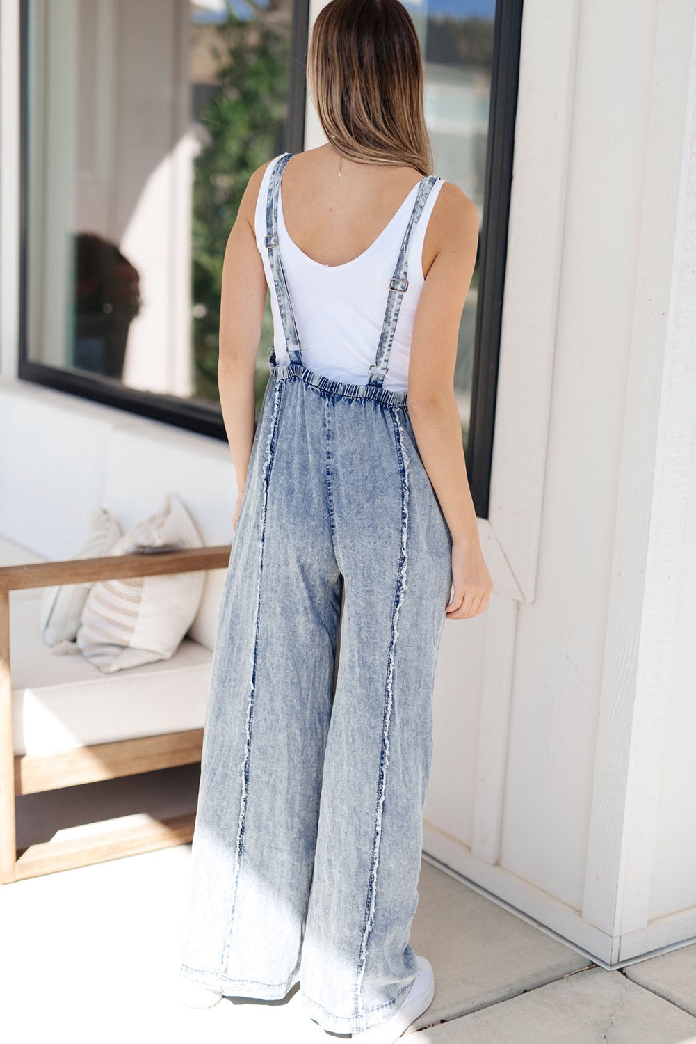 Denim Mineral Washed Overalls OOTD