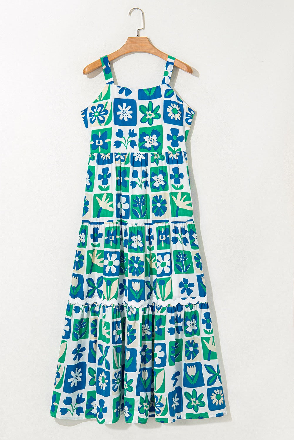 Blue and Green Floral Maxi Sundress RTS