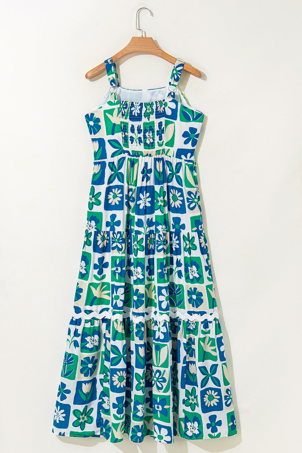 Blue and Green Floral Maxi Sundress RTS