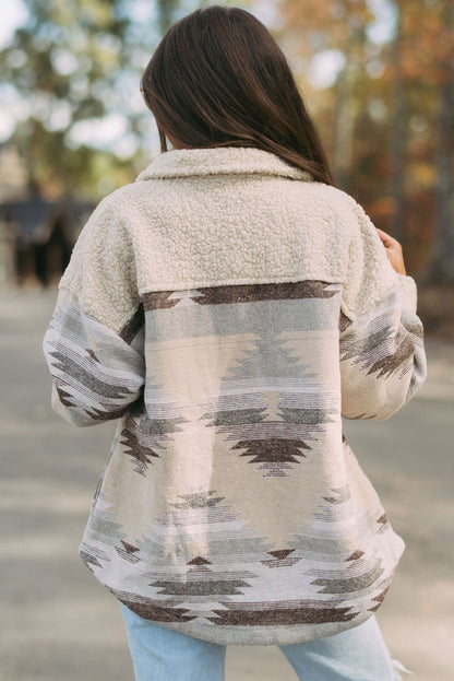 Khaki Aztec Sherpa Jacket RTS