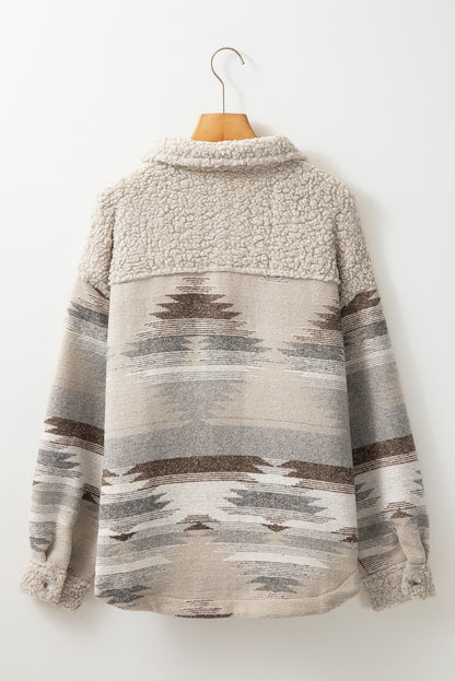 Khaki Aztec Sherpa Jacket RTS