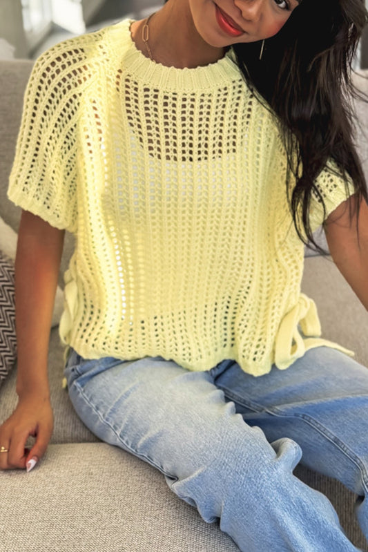 Yellow Crochet Sweater RTS