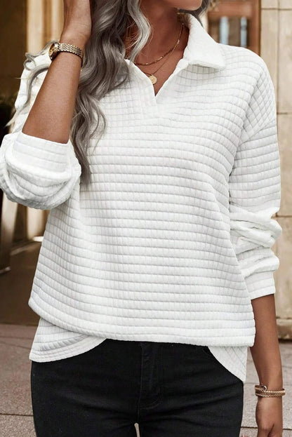 White Quilted Pullover RTS