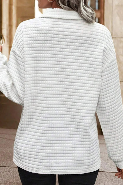 White Quilted Pullover RTS