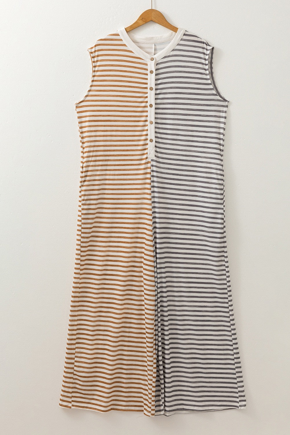 Striped Colorblock Plus Jumpsuit