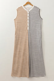 Striped Colorblock Plus Jumpsuit