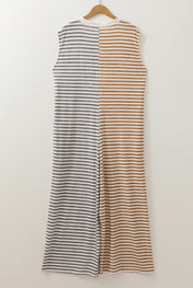 Striped Colorblock Plus Jumpsuit