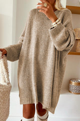 Khaki Sweater Mini Dress