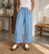 Light Blue Ruffled Pants New RTS