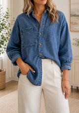 Loose Denim Button Shirt