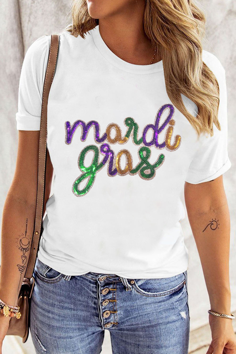 Mardi Gras Sequin Graphic Letters