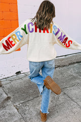 Merry Christmas Chenille Graphic Sweater