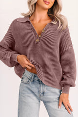 Mineral Washed Polo Loose Sweater
