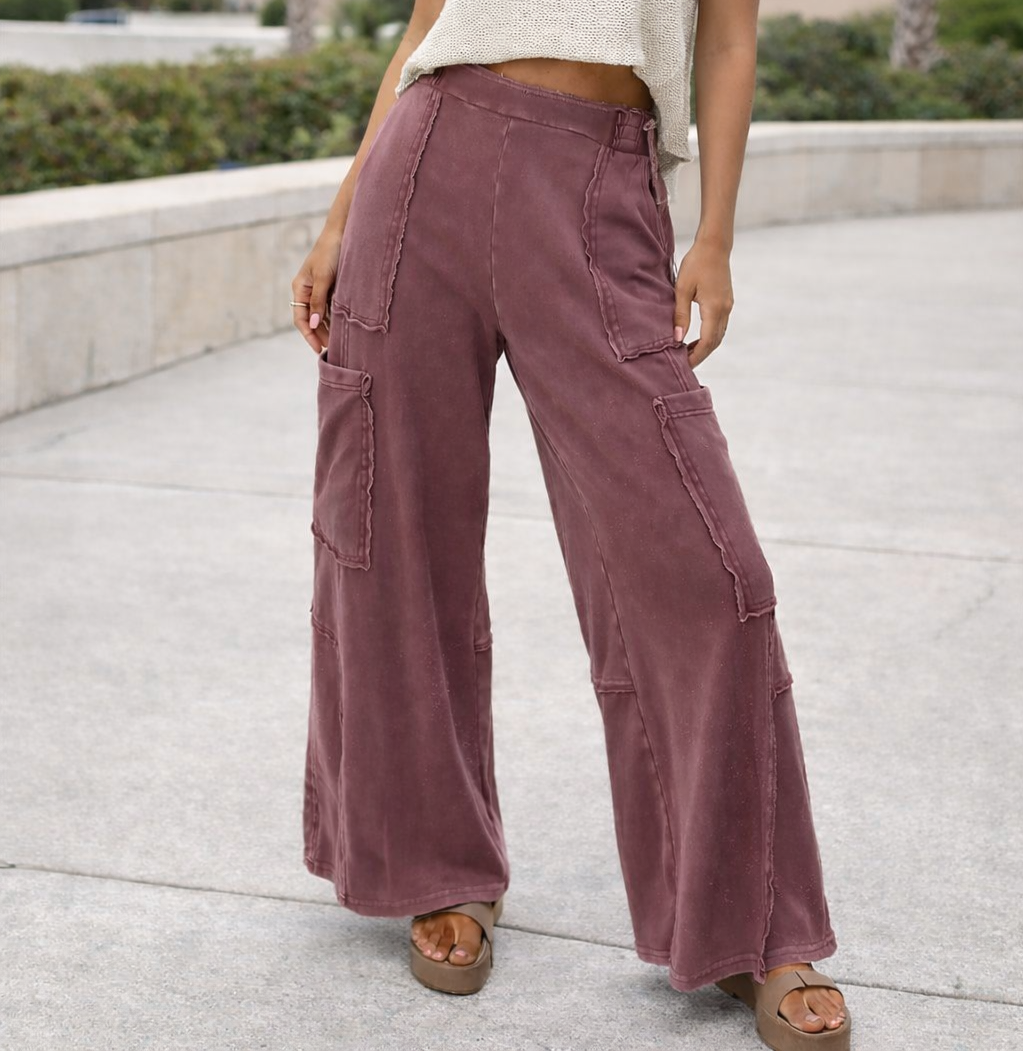 Mineral Wash Red Cargo Sweatpants