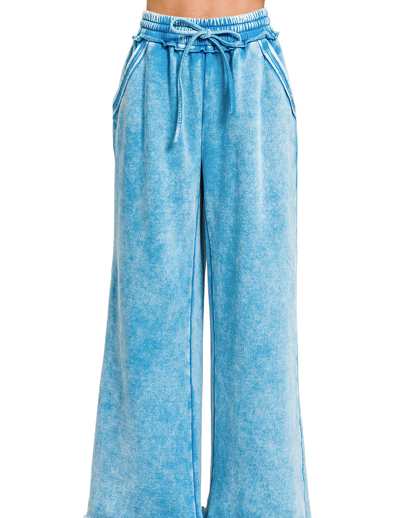 Acid Wash Fleece Sweatpants Zenana RTS