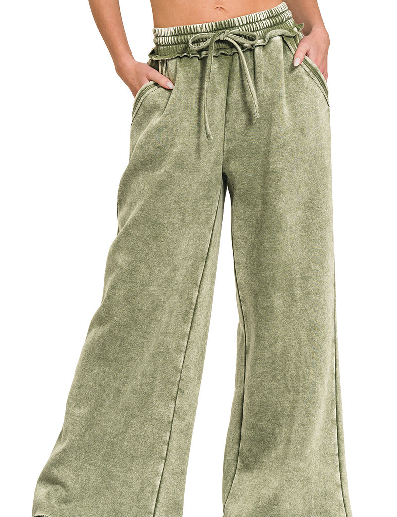 Acid Wash Fleece Sweatpants Zenana RTS