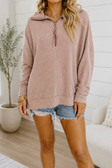 Oatmeal Ribbed Top