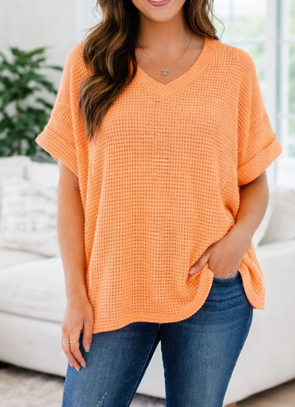 Waffle Knit Top *Multiple Colors* New RTS