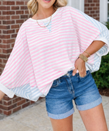 Oversize Colorblock Dolman Shirt NEW RTS
