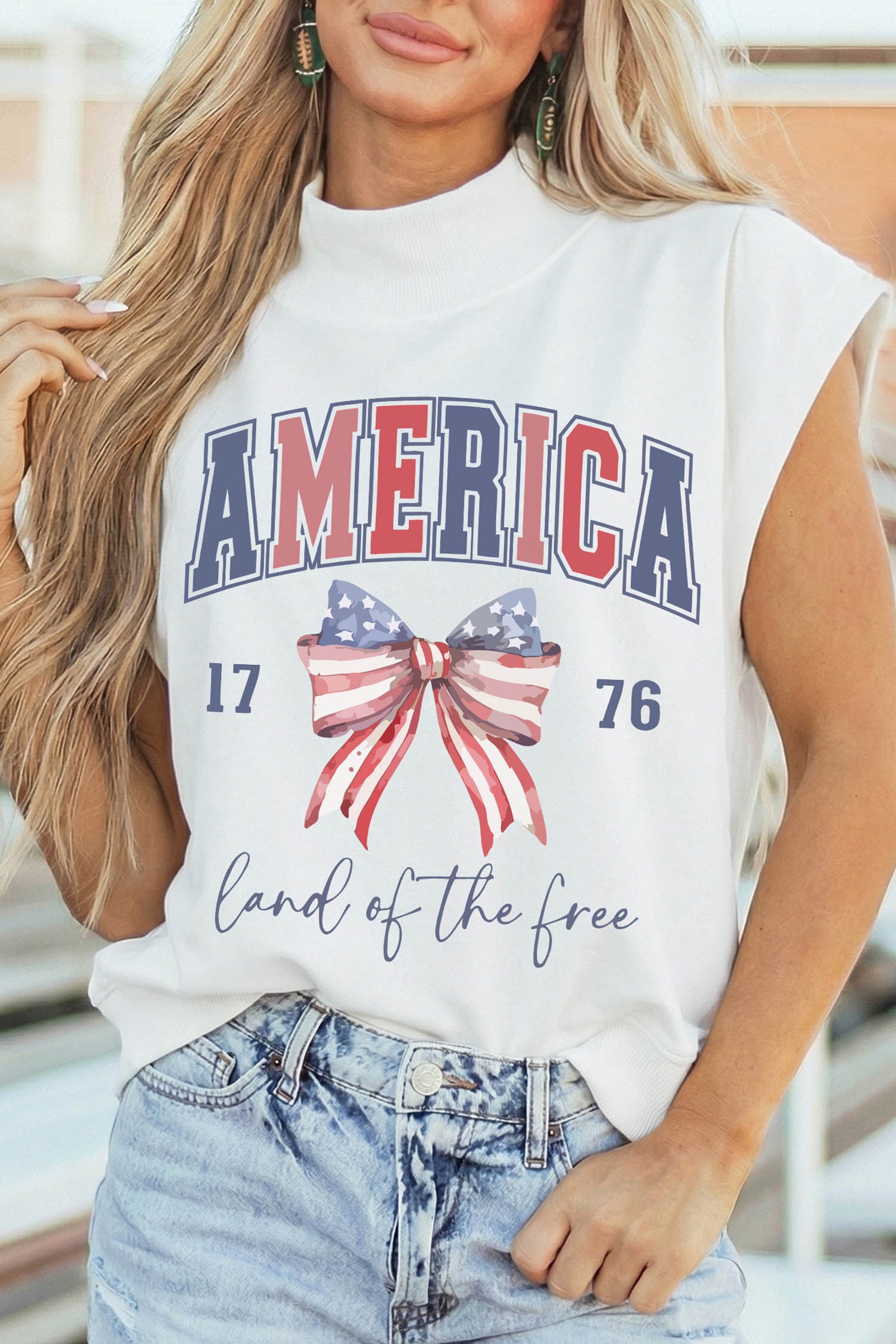 Patriotic Flag Mock Neck RTS