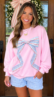 Floral Bow Long Sleeve Top