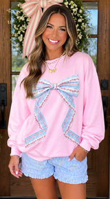 Floral Bow Long Sleeve Top