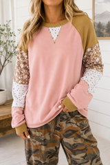 Pink Colorblock Floral Top