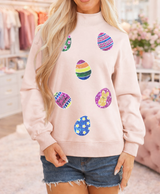 Pink Easter Egg Sequin Sweatshirt RTS
