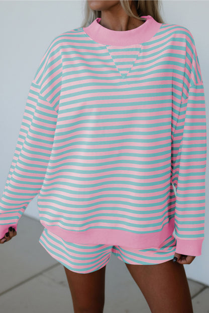 Stripe Colorblock Long Top Set RTS